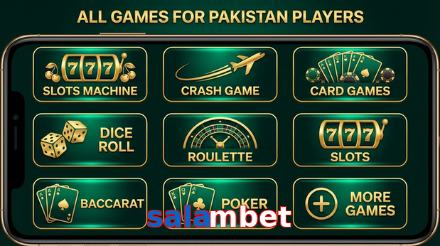 Main screen of Salambet games page for PK players
